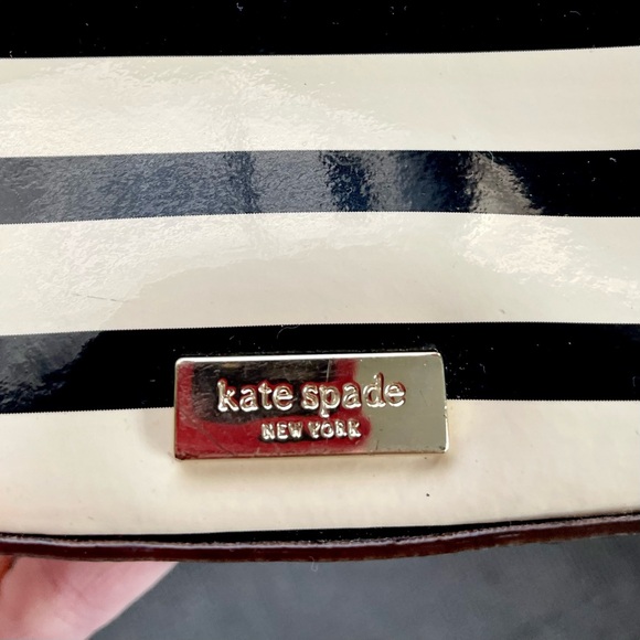 kate spade Handbags - Kate Spade Chelsea Park Crossbody Bag - Patent Stripe - Small - Black/Cream